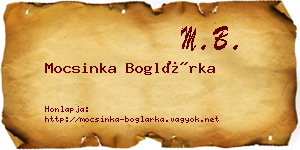 Mocsinka Boglárka névjegykártya