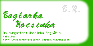 boglarka mocsinka business card